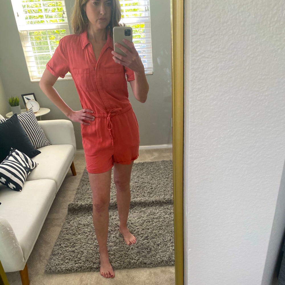 Coral Casual Romper